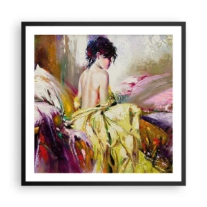 Póster en marco negro - La hermosura y frescura de la flor - 60x60 cm