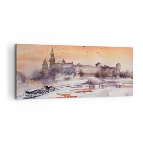 Cuadro sobre lienzo - Impresión de Imagen - Atardecer real - 100x40 cm