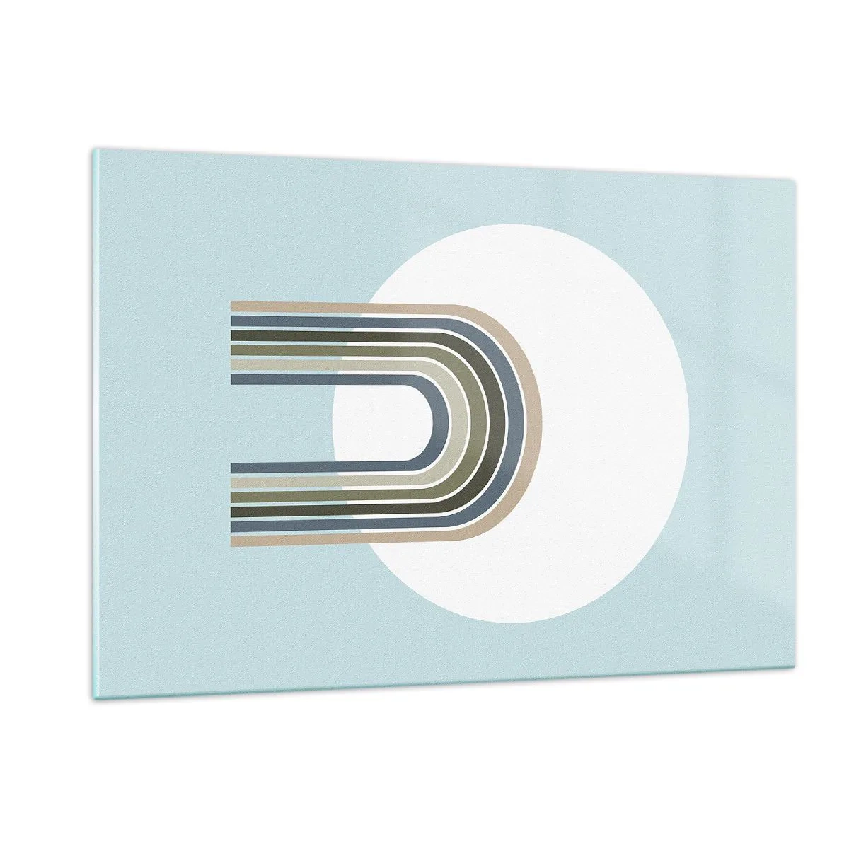 Cuadro sobre vidrio - Impresiones sobre Vidrio - Una composición abstracta con arcos en delicados tonos azules y verdes. - 120x80cm - Una atracción irresistible - Decoración de pared moderna para salón y dormitorio ARTTOR
