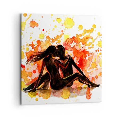Cuadro sobre lienzo - Impresión de Imagen - Momento romántico - 50x50 cm