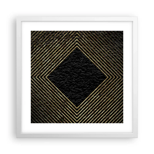 Póster en marco blanco - Geometría al estilo glamour - 40x40 cm