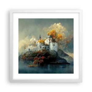 Póster en marco blanco - El comienzo de una historia romántica - 40x40 cm