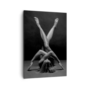 Cuadro sobre lienzo - Impresión de Imagen - Una interpretación artística de una mujer en blanco y negro. - 50x70cm - Geometría al desnudo - Decoración de pared moderna para salón y dormitorio ARTTOR