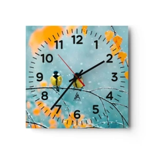 Reloj de pared - Reloj de vidrio - Cotilleo de pájaros - 40x40 cm