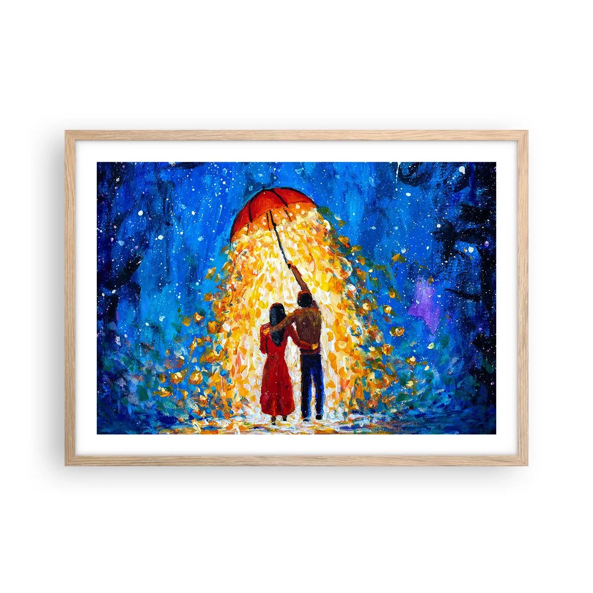 Póster en marco roble claro - La magia de una tarde lluviosa - 70x50 cm