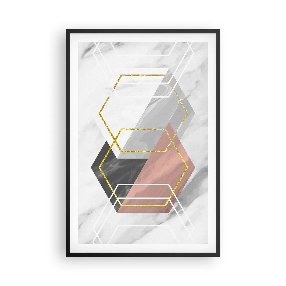 Póster en marco negro - Composición en cadena - 61x91 cm