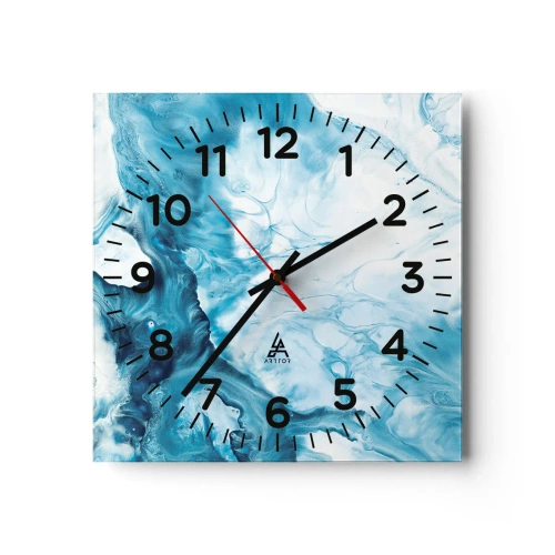 Reloj de pared - Reloj de vidrio - Un concierto azul - 40x40 cm