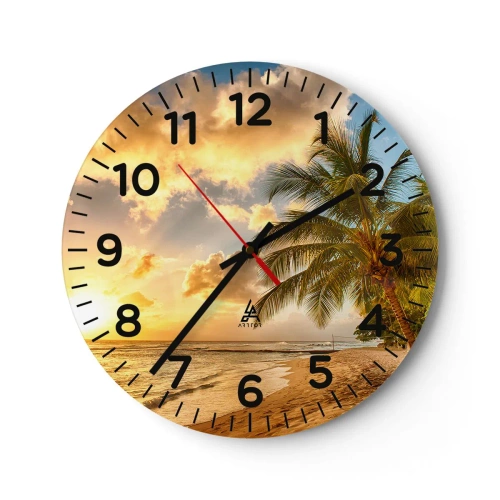 Reloj de pared - Reloj de vidrio - El eterno verano, siempre de vacaciones - 40x40 cm