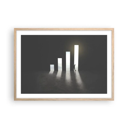 Póster en marco roble claro - El camino del éxito - 70x50 cm