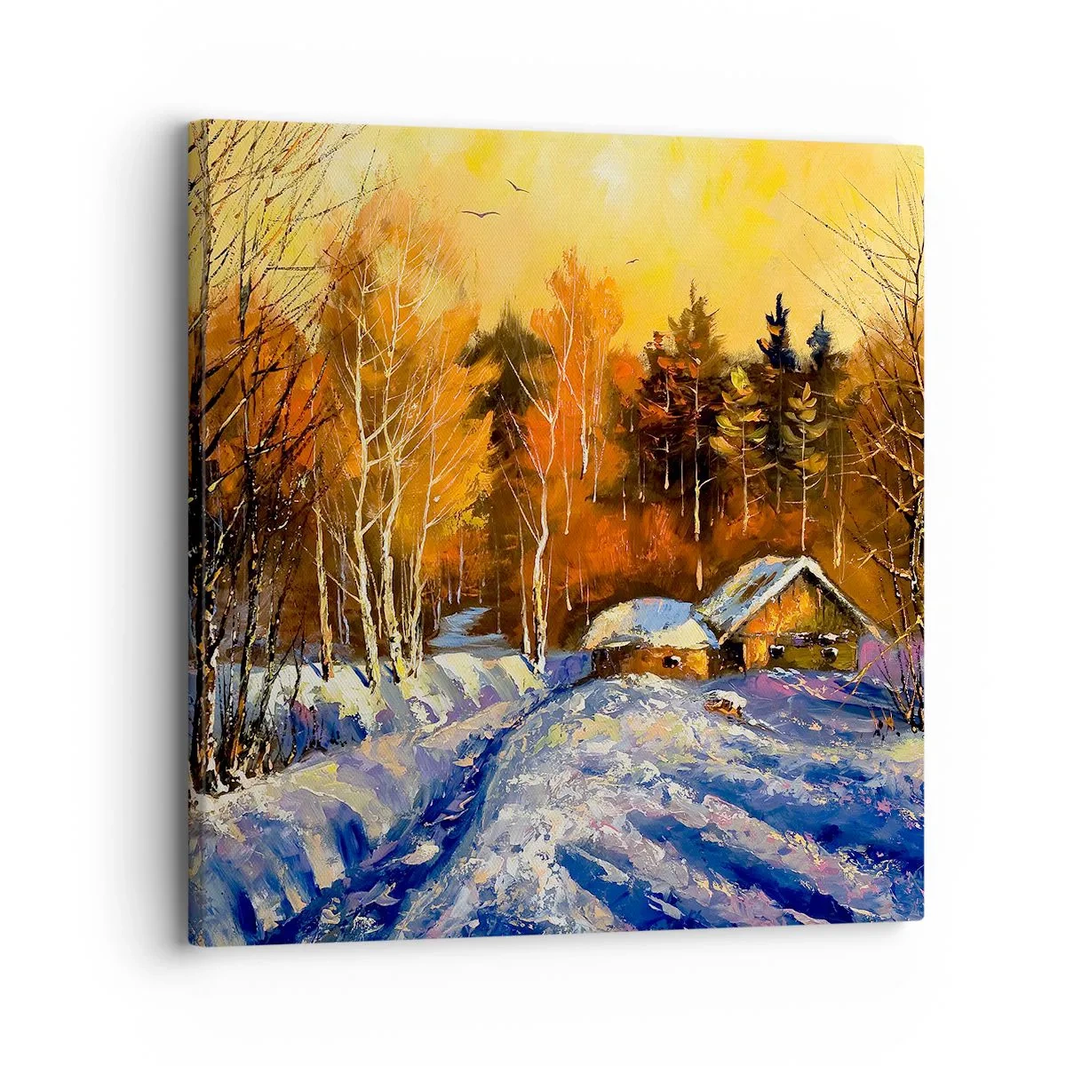 Cuadro sobre lienzo - Impresión de Imagen - Una impresión invernal al sol - 30x30 cm