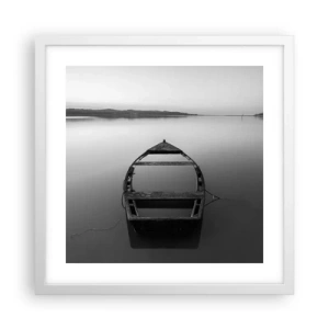 Póster en marco blanco - Anhelo y melancolía - 40x40 cm