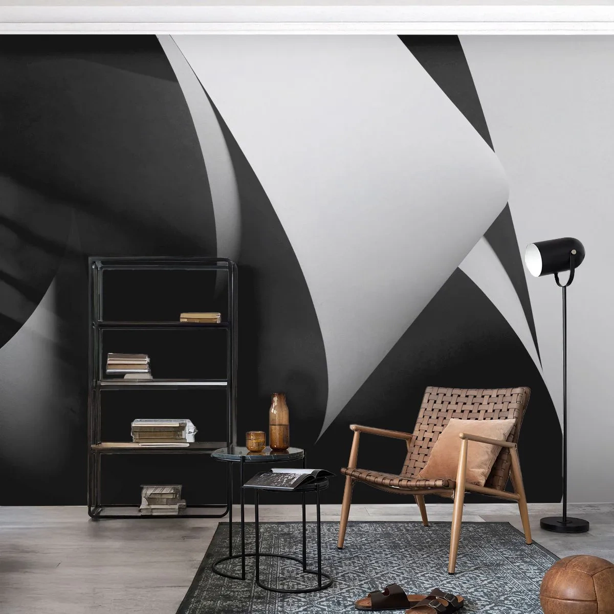 Fotomural Premium Canvas - Planos de luz desde las profundidades de la sombra - 3D, Sometido, formas - 300x210 cm