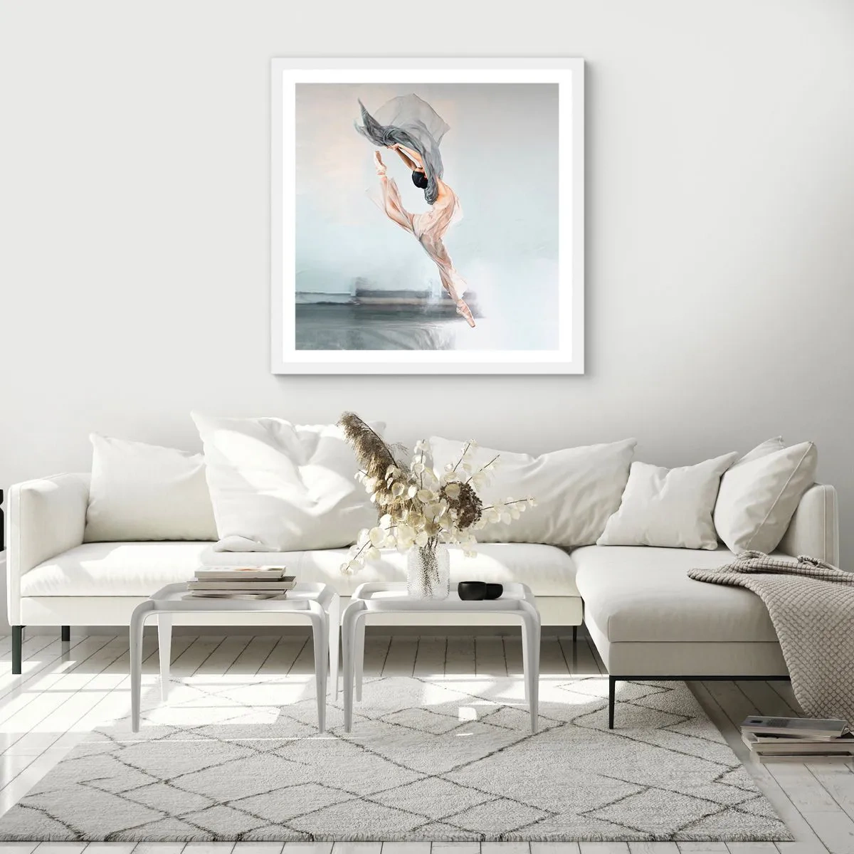 Póster en marco blanco - En el arrebato de la danza - 50x50 cm