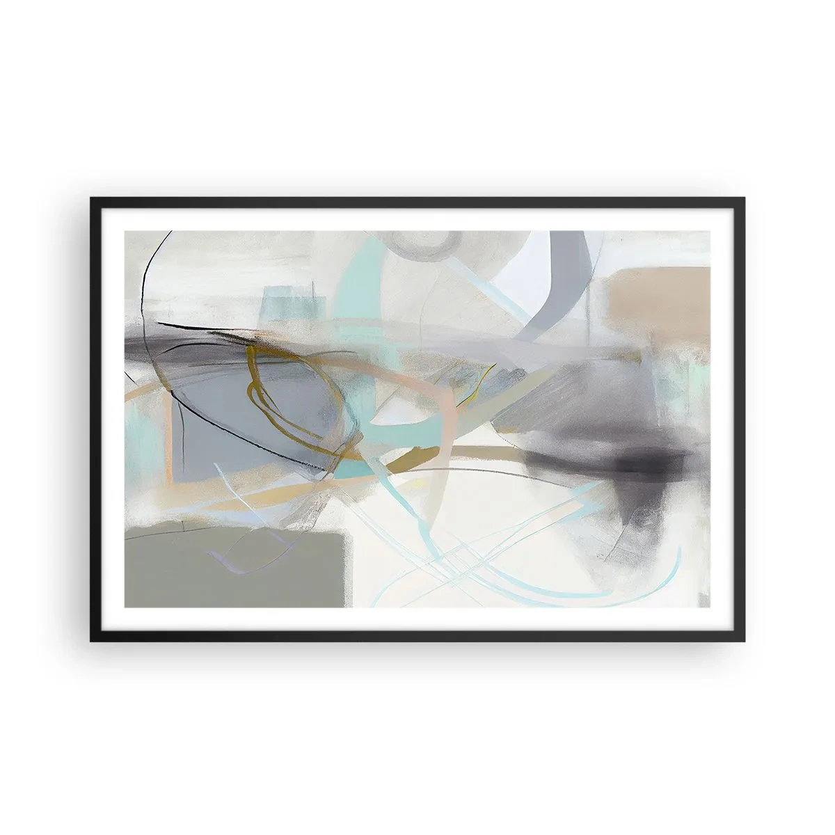 Póster en marco negro - Abstracción brumosa - 91x61 cm