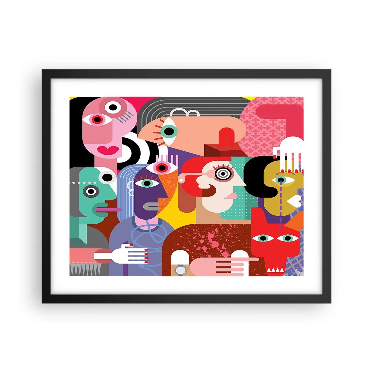 Póster en marco negro - Estilo Picasso - 50x40 cm