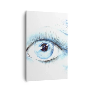 Cuadro sobre lienzo - Impresión de Imagen - Acuarela artística de un ojo con una onda dinámica. - 80x120cm - Sumérgete en el azul de tu mirada - Decoración de pared moderna para salón y dormitorio ARTTOR