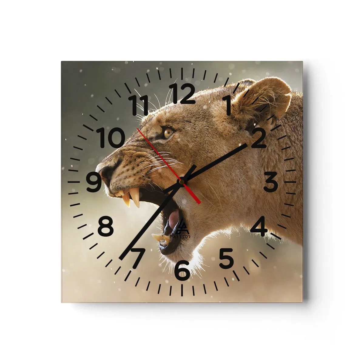 Reloj de pared - Reloj de vidrio - Silencio, es mi turno de palabra - 40x40 cm
