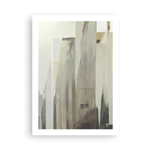 Póster - Arquitectura abstracta en colores tenues - 50x70cm - Un sueño de ciudad - Decoración de pared moderna para salón y dormitorio ARTTOR