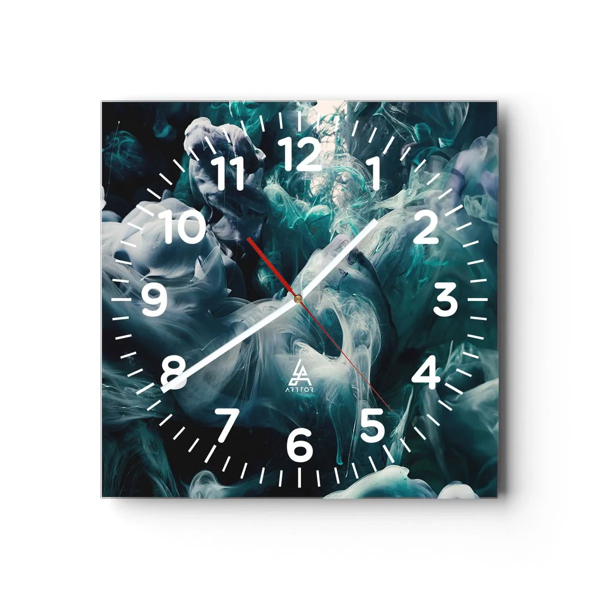 Reloj de pared - Reloj de vidrio - Un movimiento de color - 30x30 cm