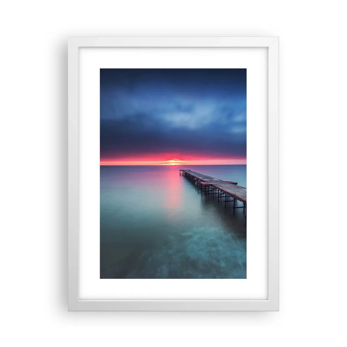 Póster en marco blanco - Entre el cielo y el agua - 30x40 cm
