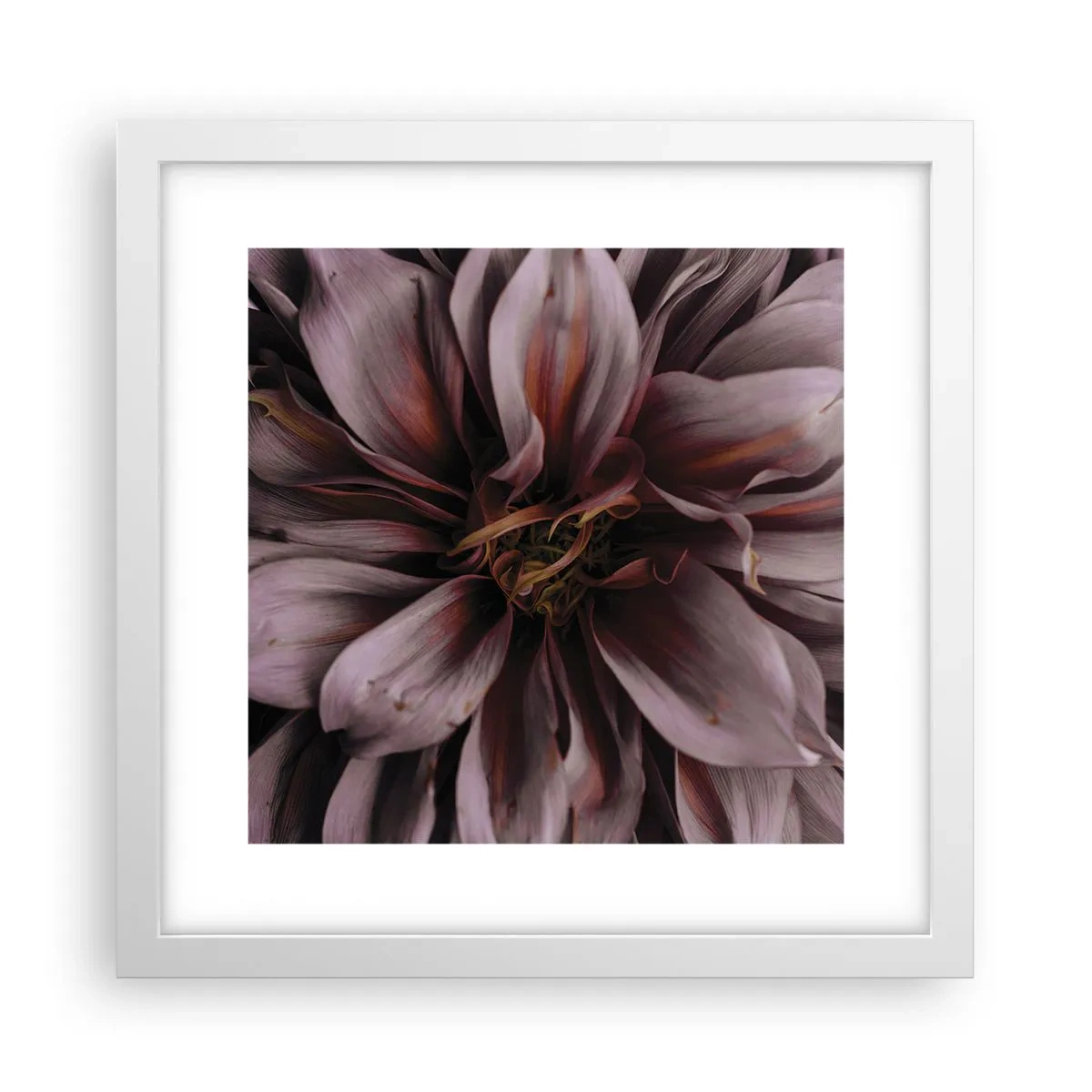 Póster en marco blanco - Corazón floral - 30x30 cm