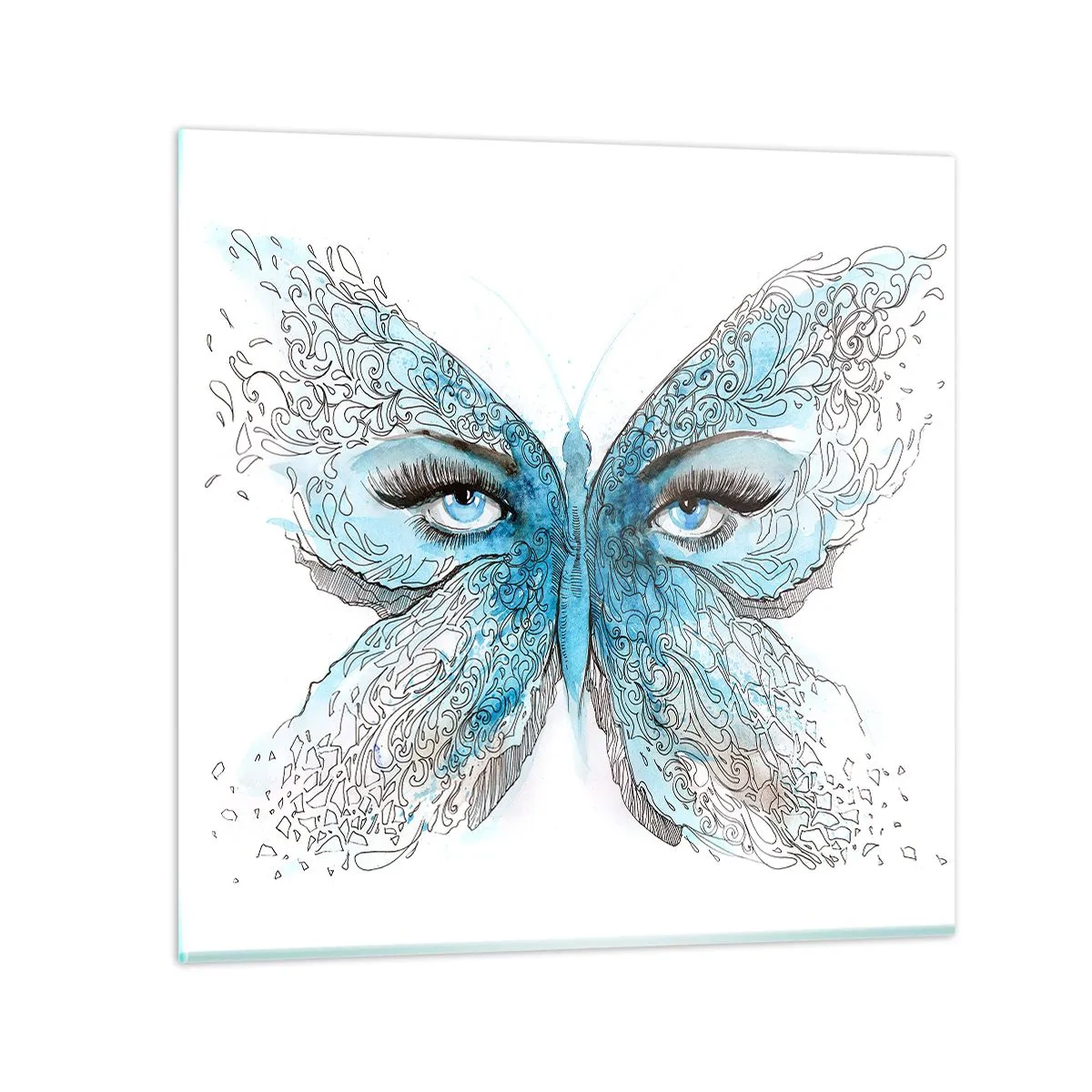 Cuadro sobre vidrio - Impresiones sobre Vidrio - Mirada de mariposa - 60x60 cm