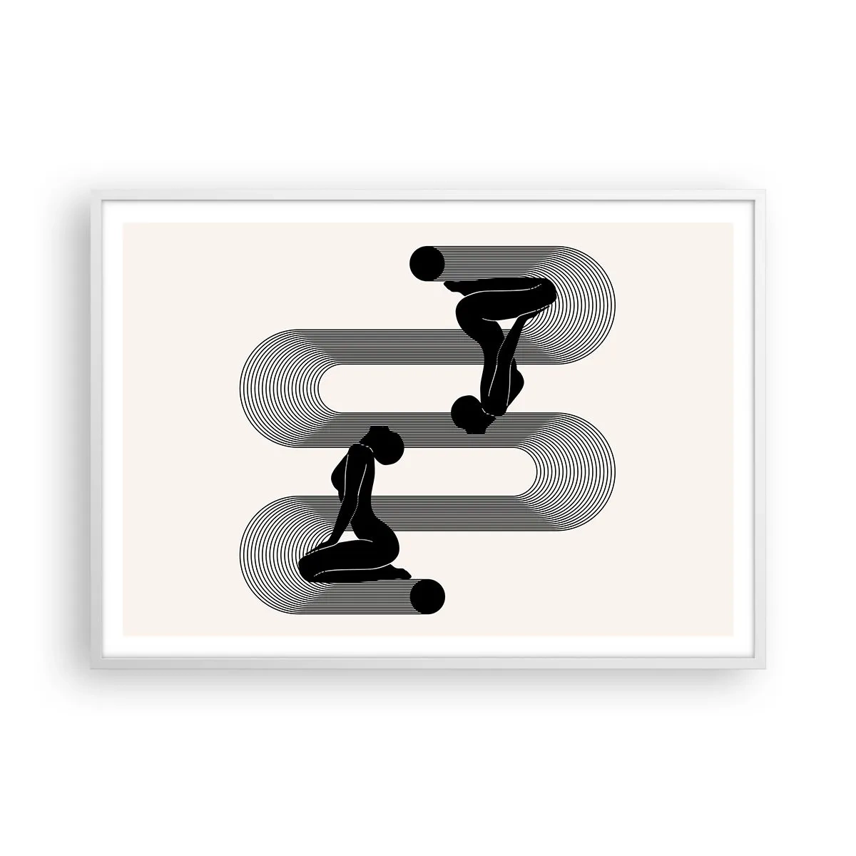 Póster en marco blanco - Simetría sensual - 100x70 cm