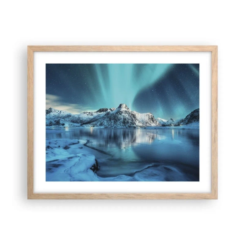 Póster en marco roble claro - Una noche de luz - 50x40 cm