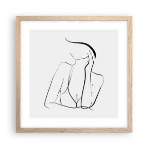 Póster en marco roble claro - En la ola de sueños - 40x40 cm