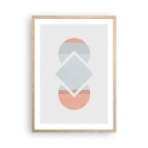 Póster en marco roble claro - Arte geométrico - 50x70 cm