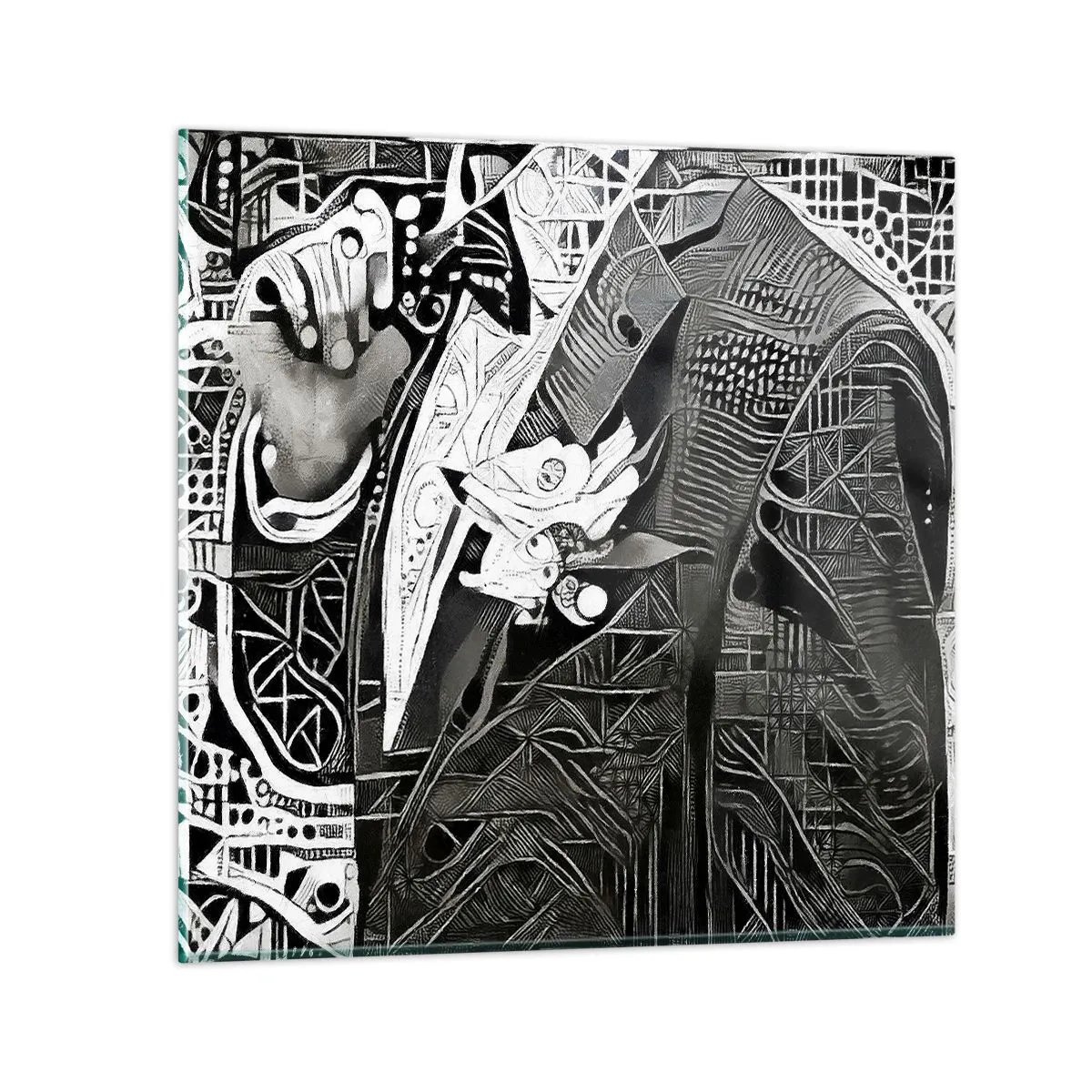 Cuadro sobre vidrio - Impresiones sobre Vidrio - Solo un hombre aparentemente gris - 60x60 cm