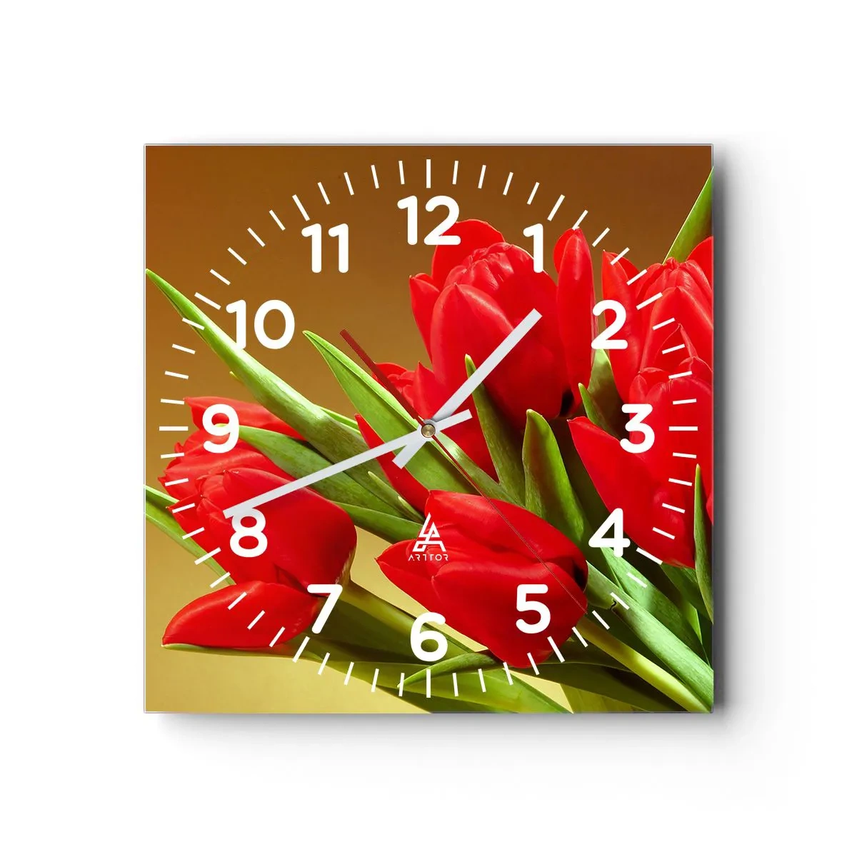 Reloj de pared - Reloj de vidrio - Estallido de alegría primaveral - 40x40 cm