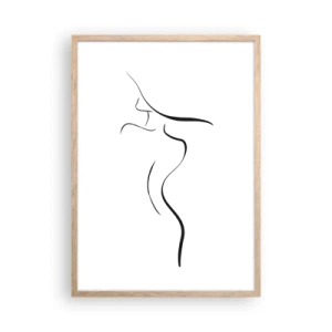 Póster en marco roble claro - Escurridiza como una ola - 50x70 cm