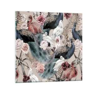 Cuadro sobre vidrio - Impresiones sobre Vidrio - En un jardín de palacio - 50x50 cm