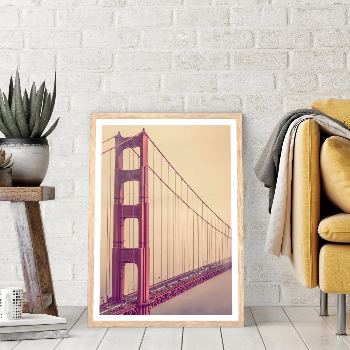 Póster en marco roble claro - Entre el cielo y la tierra - 40x50 cm