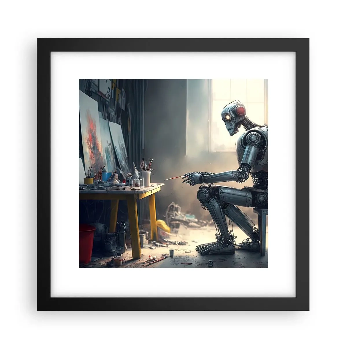 Póster en marco negro - El acto de creación - 30x30 cm