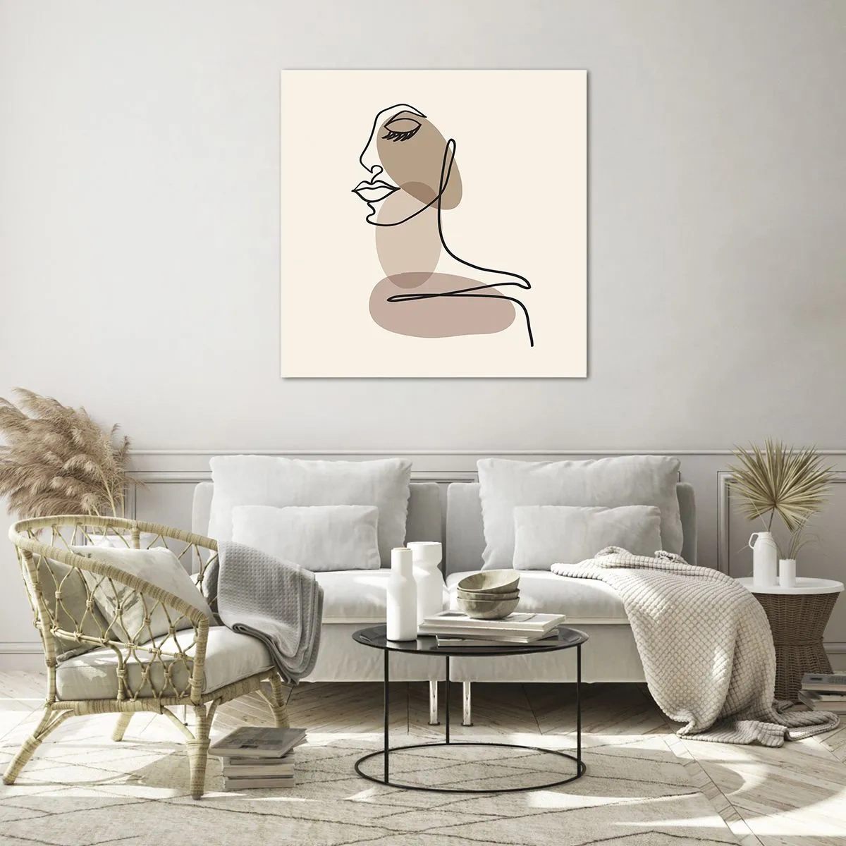 Cuadro sobre vidrio - Impresiones sobre Vidrio - Una línea de hermosura - 50x50 cm