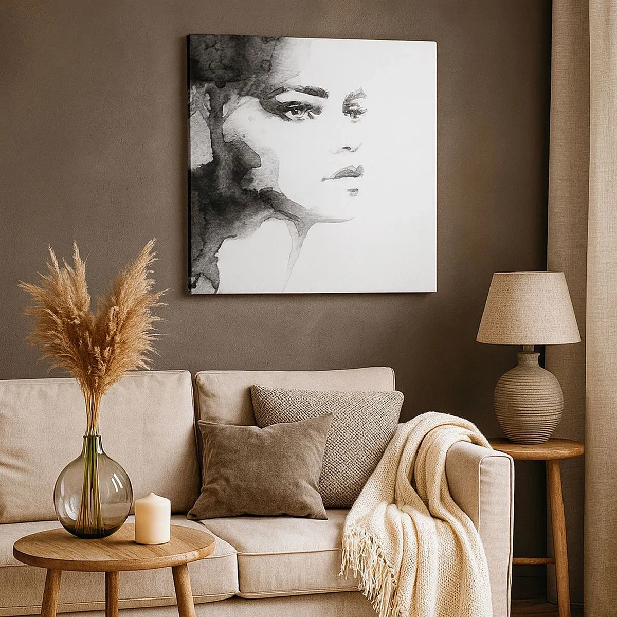 Cuadro sobre lienzo - Impresión de Imagen - Hecho de misterio y niebla - 30x30 cm