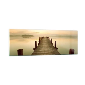 Cuadro sobre vidrio - Impresiones sobre Vidrio - Antes del amanecer, al amanecer, la luz - 90x30 cm