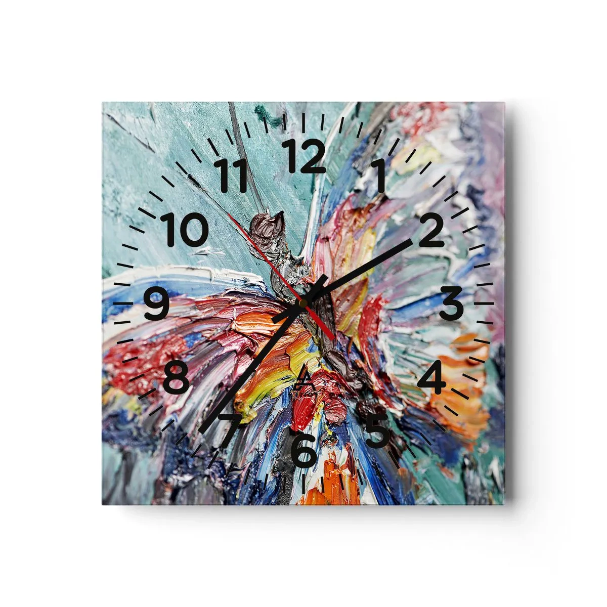 Reloj de pared - Reloj de vidrio - Pintado por la naturaleza - 40x40 cm