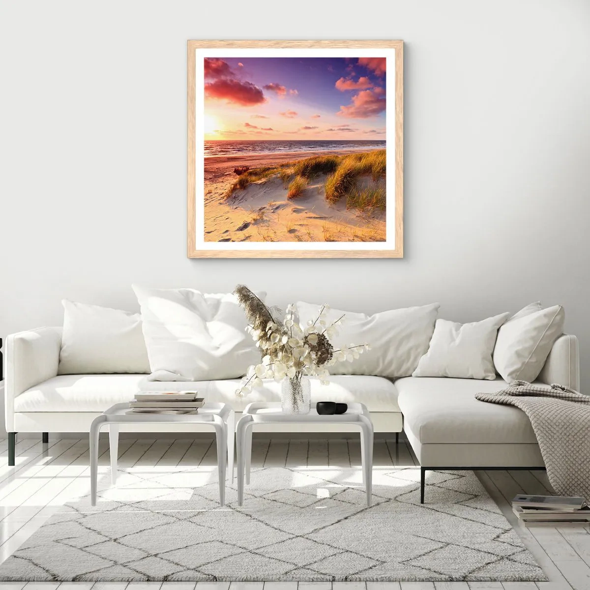 Póster en marco roble claro - Se siente la brisa veraniega - 60x60 cm