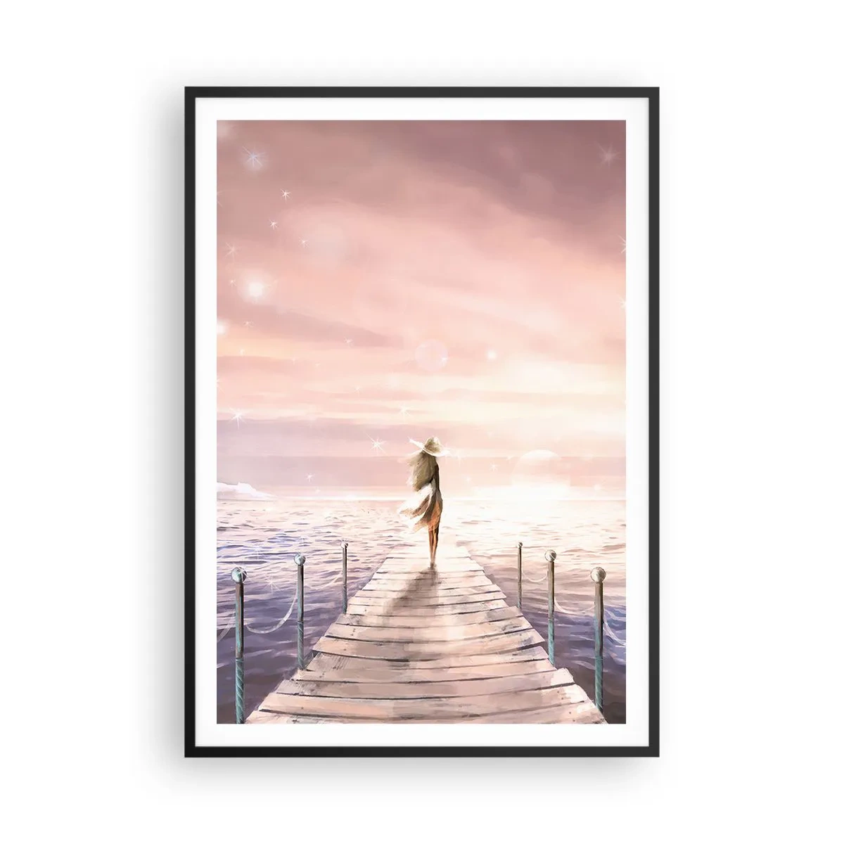 Póster en marco negro - A la luz de un sueño - 70x100 cm