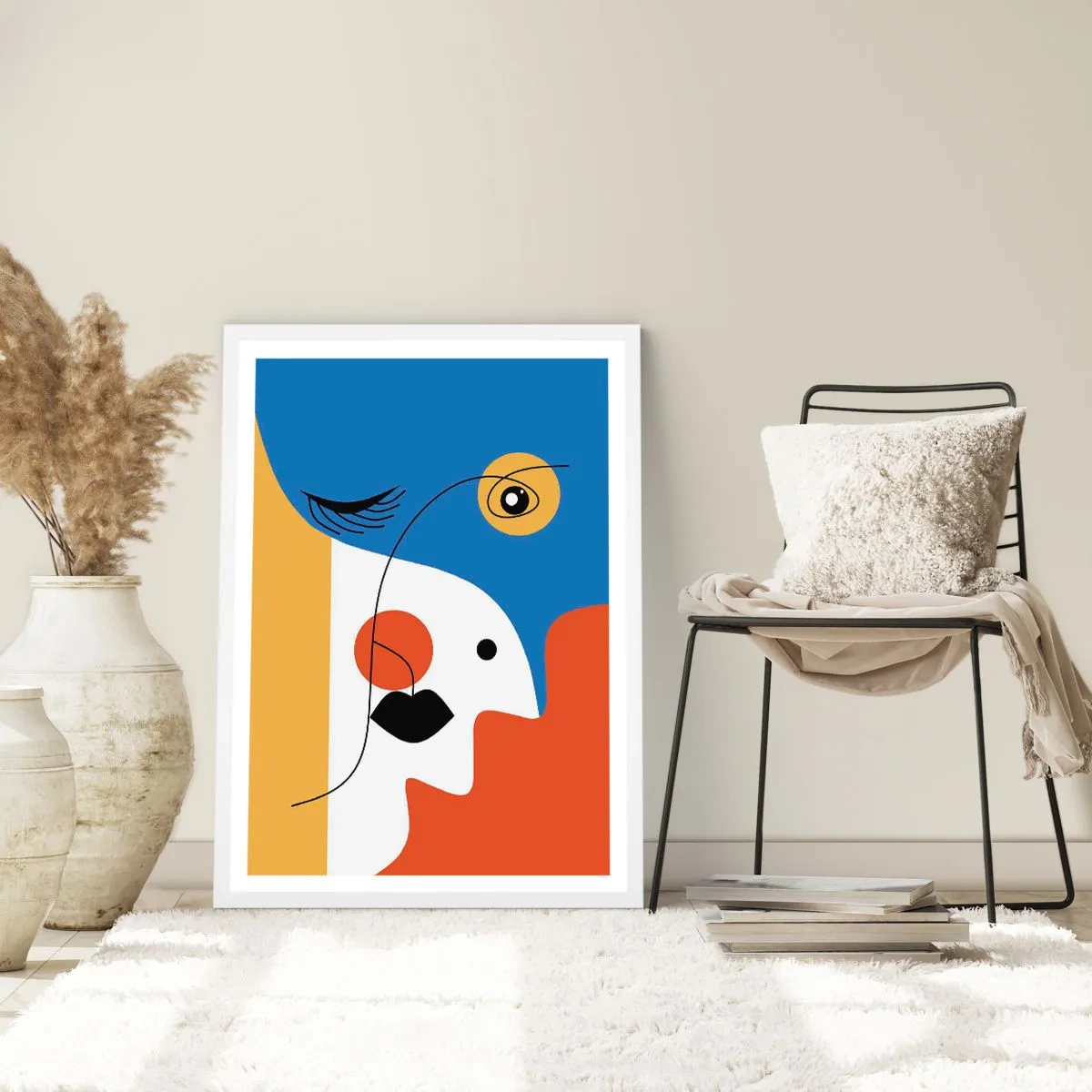 Póster en marco blanco - Retrato deconstruido - 70x100 cm