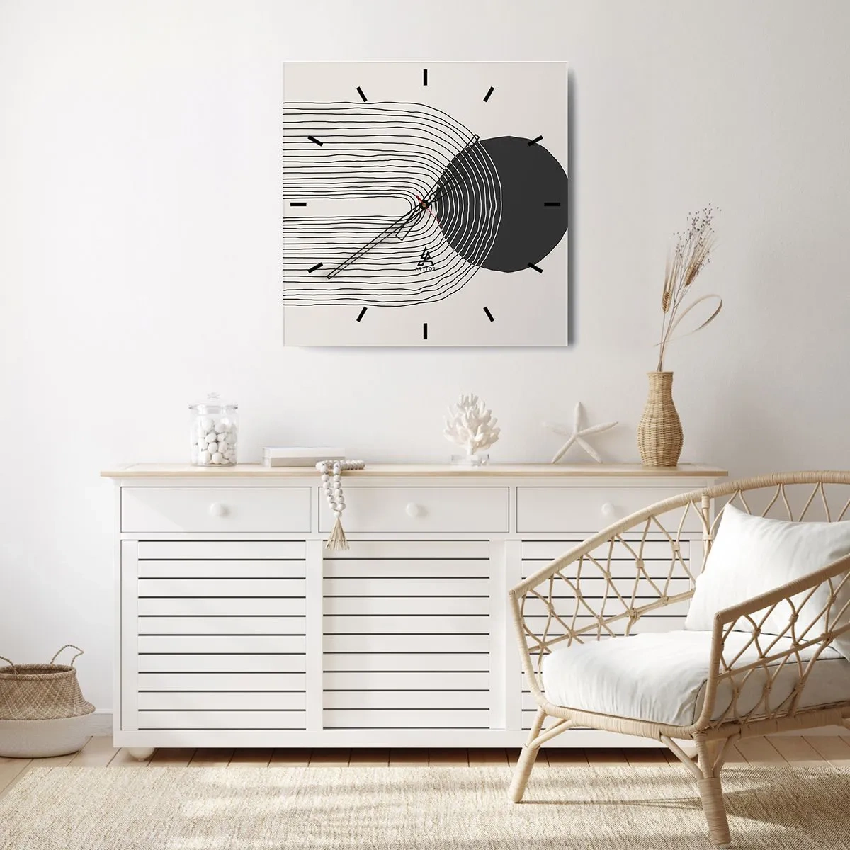 Reloj de pared - Reloj de vidrio - Temblor y certeza - 40x40 cm