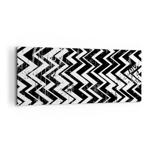 Cuadro sobre lienzo - Impresión de Imagen - Zig-blanco, zag-negro - 100x40 cm