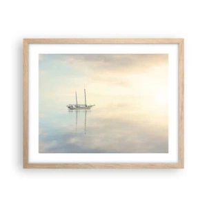 Póster en marco roble claro - En un mar de silencio - 50x40 cm