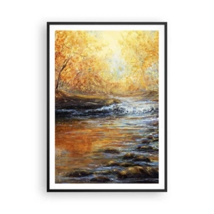 Póster en marco negro - Arroyo de oro - 70x100 cm