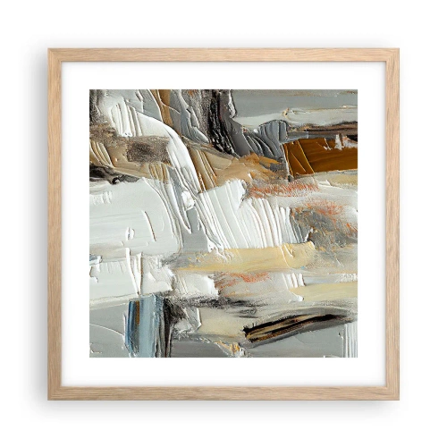 Póster en marco roble claro - Estratificación de colores - 40x40 cm