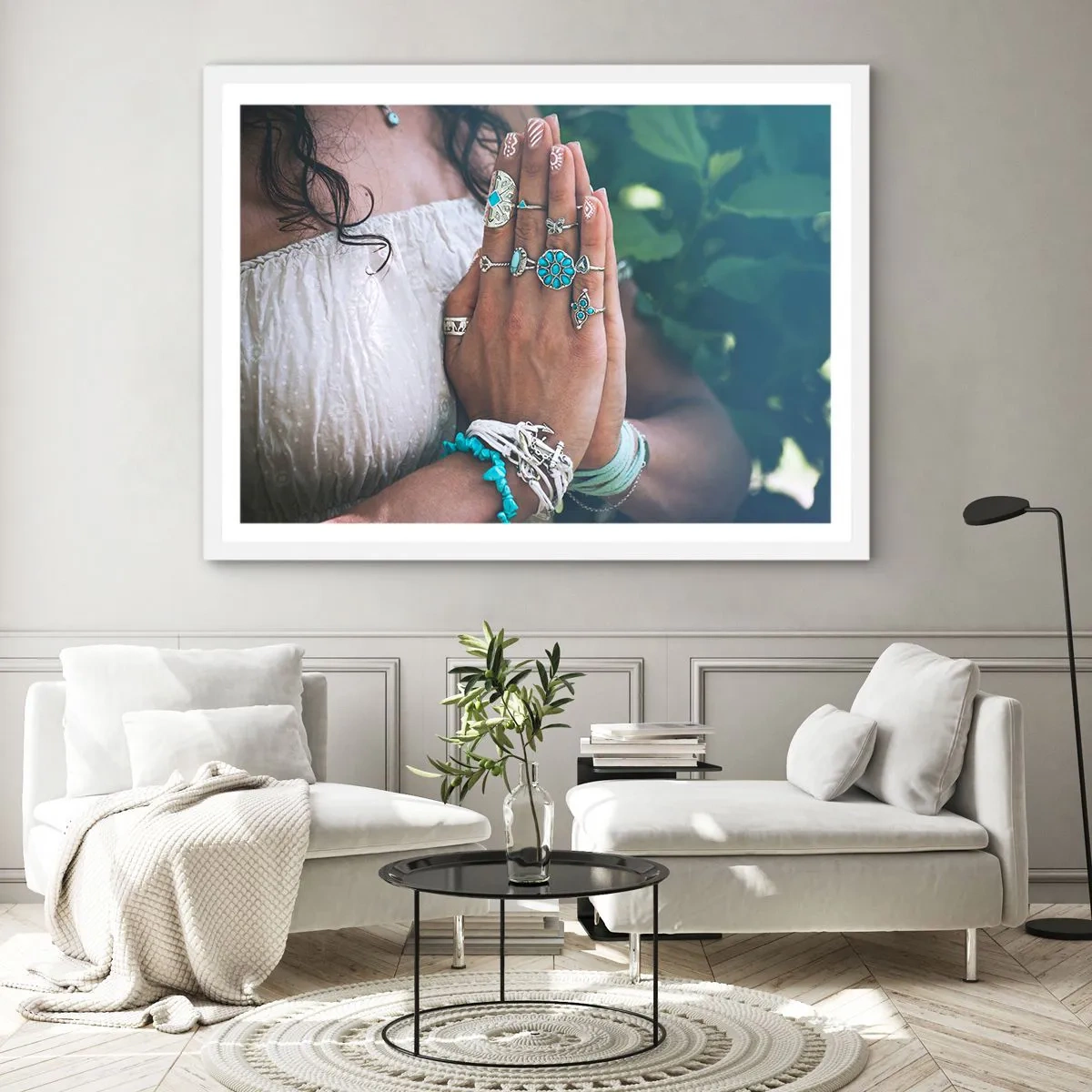 Póster en marco blanco - Conocimiento interior - 91x61 cm