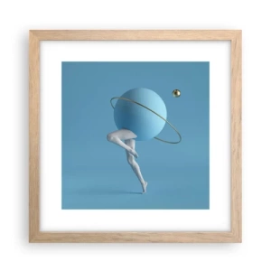 Póster en marco roble claro - Y los planetas se vuelven locos - 30x30 cm